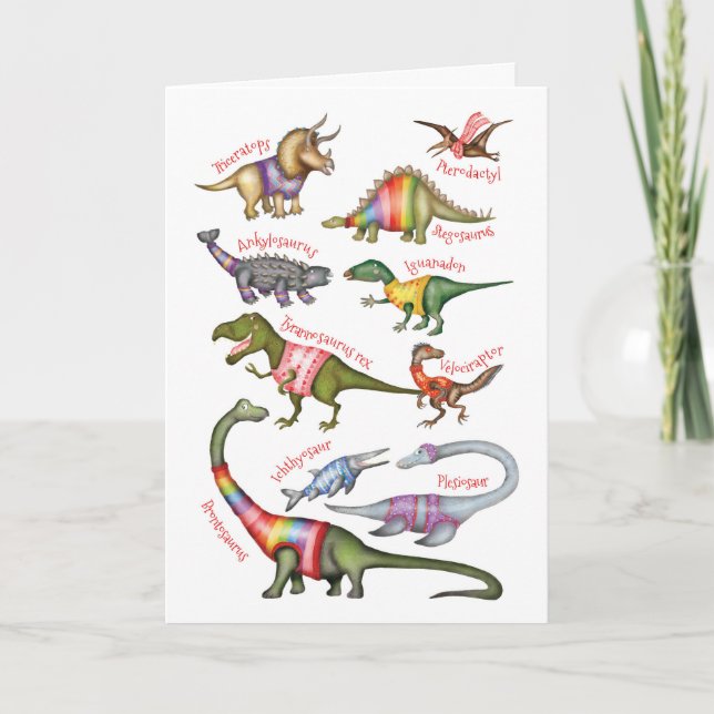 Fabelhafte Dinosaurier Grußkarte Karte (Vorderseite)