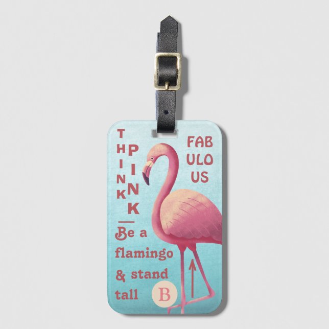 Fabelhafte Flamingo-Malerei mit Zitaten Gepäckanhänger (Vorderseite Vertikal)