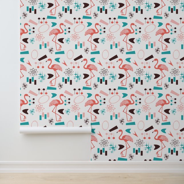 Fabelhafte Flamingos der Fünfzigerjahre   Tapete (Anwendung)
