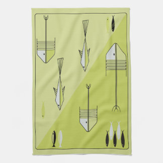 FABELHAFTE Fünfzigerjahre des Tuches FISCHEN Retro Handtuch