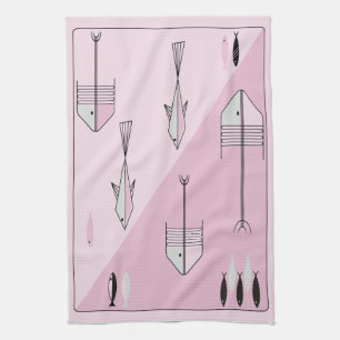FABELHAFTE Fünfzigerjahre des Tuches FISCHEN Retro Handtuch