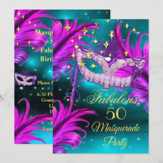 Fabelhafte Geburt aquamarine Lila rosa Masquerade Einladung