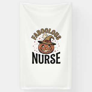 Fabelhafte Halloween-Krankenschwester-Kürbis-Vinta Banner