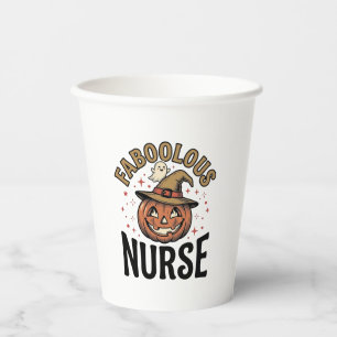 Fabelhafte Halloween-Kürbis-Krankenschwester-Vinta Pappbecher