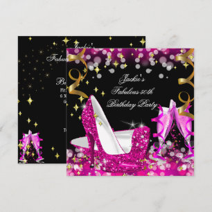Fabelhafte heiße pinke Glitter-High-Heels zum 50. Einladung