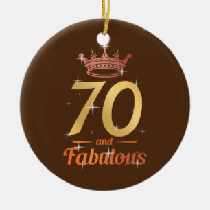 Fabelhafte Kleidung zum 70. Geburtstag 70 Jahre al Keramik Ornament