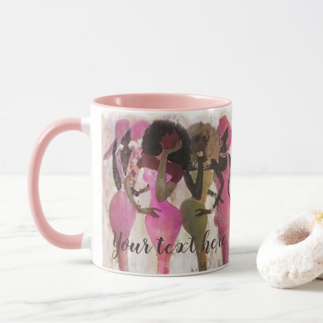 Fabelhafte rosa und grüne tasse (Mit Donut)