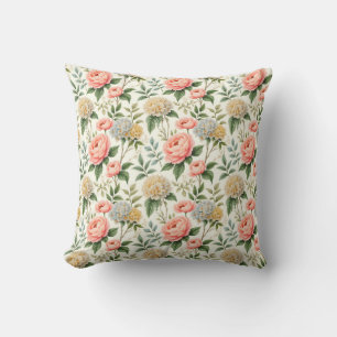 Fabelhafte rosa und weiße Blumen Kissen