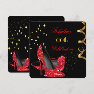 Fabelhafte rote Glitter High Heels Schwarzer Gebur Einladung