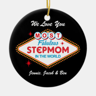 Fabelhafte Schritt-Mama-personalisierte Verzierung Keramik Ornament