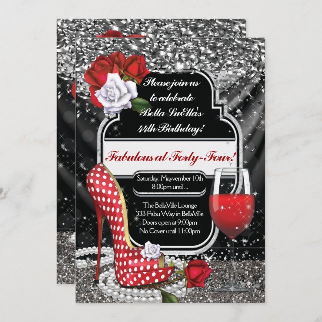 Fabelhafte und kokette Party Einladungen (Vorne/Hinten)