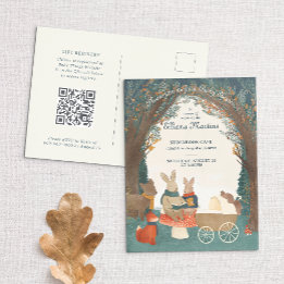 Fabelhafte Waldtiere Baby Shower Postkarte