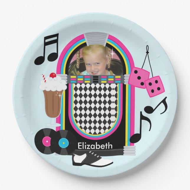 Fabelhafter 50er des Fotos alles- Gute zum Pappteller (Vorderseite)