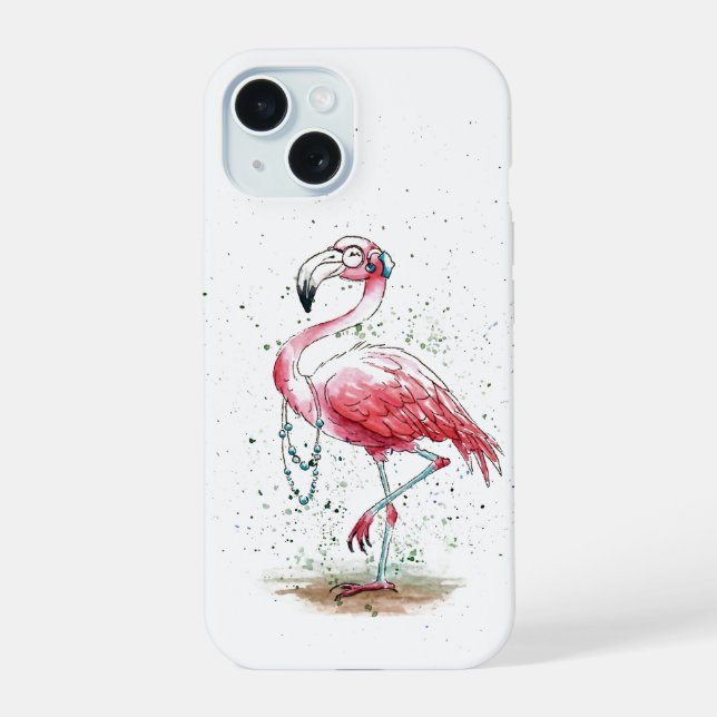 Fabelhafter Flamingo iPhone 15 Hülle (Rückseite)