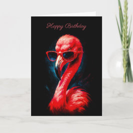 Fabelhafter Flamingo mit Sonnenbrille Geburtstagsk Karte