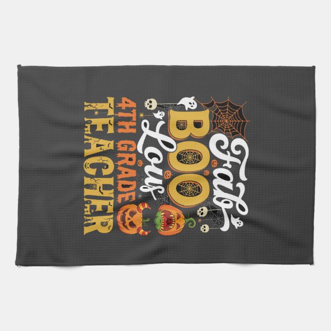 Fabelhafter Halloween-Lehrer der 4. Klasse Geschirrtuch (Horizontal)