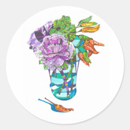 Fabelhafter Herbst-Blumenstrauß Runder Aufkleber