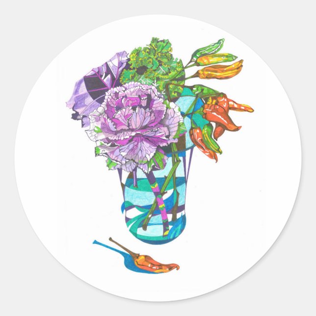 Fabelhafter Herbst-Blumenstrauß Runder Aufkleber (Vorderseite)