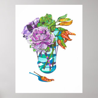 Fabelhafter Herbstlicher Pflanzenstrauß Poster