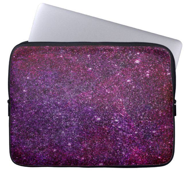 Fabelhafter lila Glitter Laptopschutzhülle (Vorderseite)