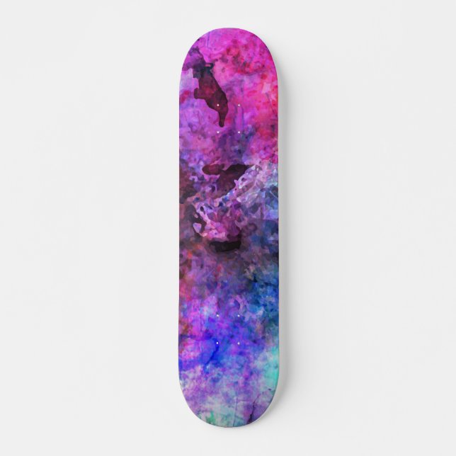 Fabelhafter lila Watercolor abstrakt Skateboard (Vorne)