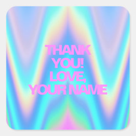 Fabelhafter neonholografischer Einhorn-rosa Textna Quadratischer Aufkleber