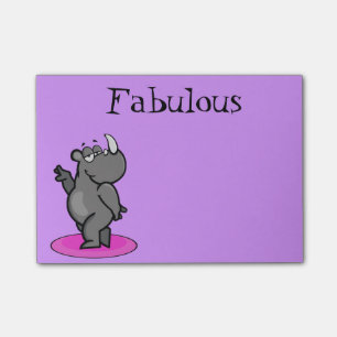 Fabelhafter Rhino-Cartoon Post-it Klebezettel