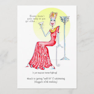 Fabelhafter weiblicher Geburtstag laden ein! Einladung