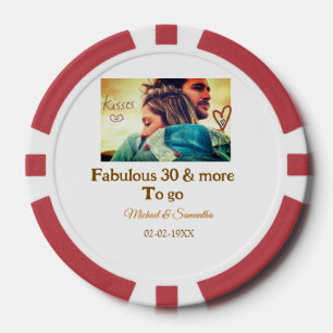 Fabelhaftes 30-Jahres-Jubiläum Name Foto Datum Pokerchips