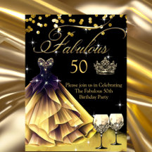 Fabelhaftes 50. Geburtstags-Kleid in Schwarz-Gold