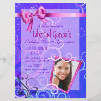 Fabelhaftes Bonbon 15 Quinceañera Party-Foto Einladung