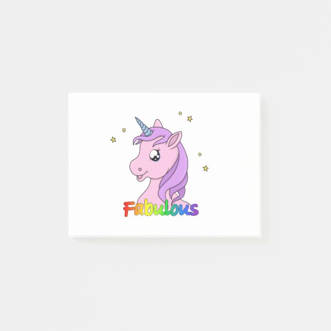 Fabelhaftes Einhorn Post-it Klebezettel (Vorderseite)