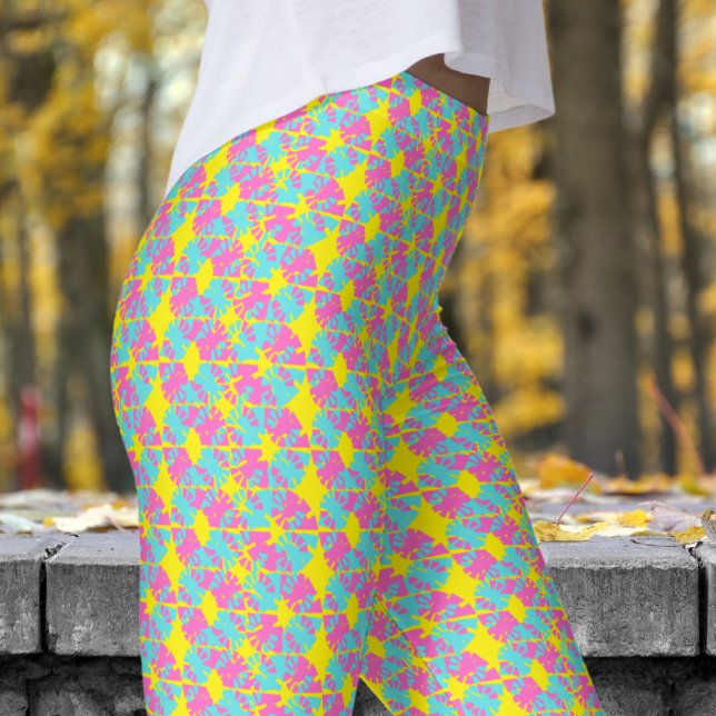 Fabelhaftes gelbes Phasenverschiebungsmuster Leggings (Phase Shift on Bright Yellow Leggings)