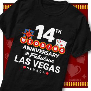 Fabelhaftes Las Vegas 14. Hochzeitspaar-Jubiläum T-Shirt