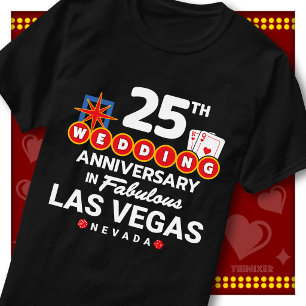 Fabelhaftes Las Vegas 25. Hochzeitspaares-Jubiläum T-Shirt