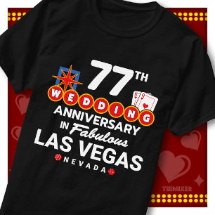 Fabelhaftes Las Vegas 77. Hochzeitspaar-Jubiläum T-Shirt