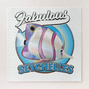 Fabelhaftes Seychellen Retro-Logo Magnet Puzzle