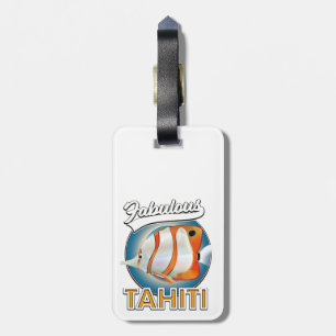 fabelhaftes Tahiti-Retro-Logo Gepäckanhänger