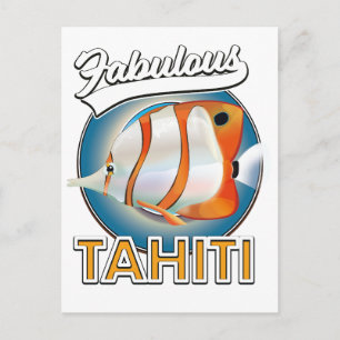 fabelhaftes Tahiti Retro-Logo Postkarte