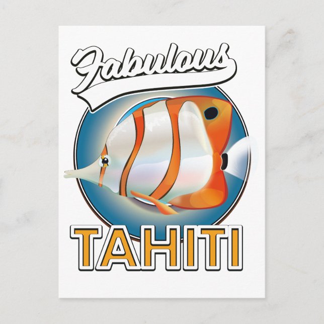 fabelhaftes Tahiti-Retro-Logo Postkarte (Vorderseite)