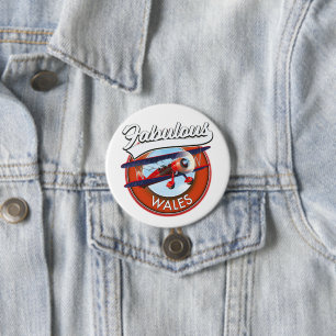 Fabelhaftes Wales Retro-Reise-Patch Button