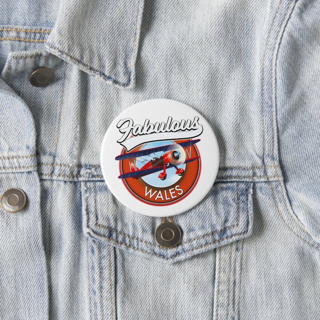 Fabelhaftes Wales Retro-Reise-Patch Button (Beispiel)