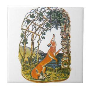 Fabeln von Äsop, der Fuchs und die Trauben Fliese