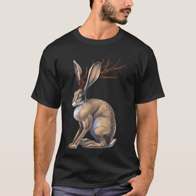 Fabelwesen Jackalope T-Shirt (Vorderseite)
