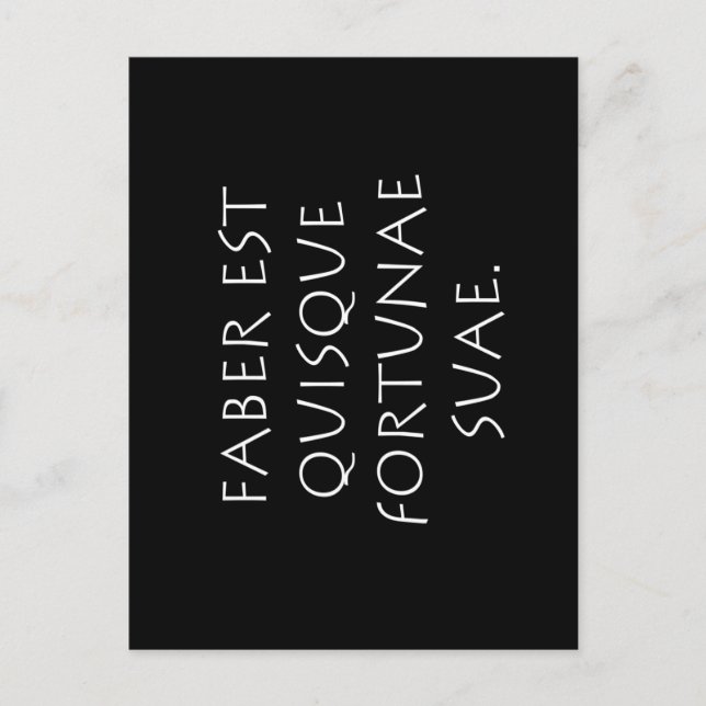 Faber est quisque glückae suae postkarte (Vorderseite)