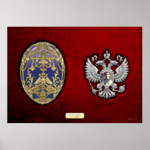 Faberge Tsarevich Egg mit Überraschung über Red Ve Poster