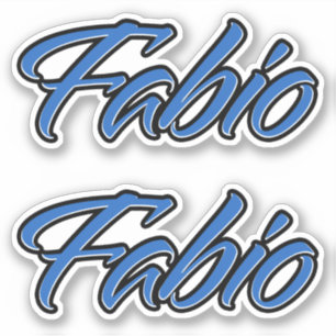 Fabio Name blue Aufkleber Sticker Stickerset