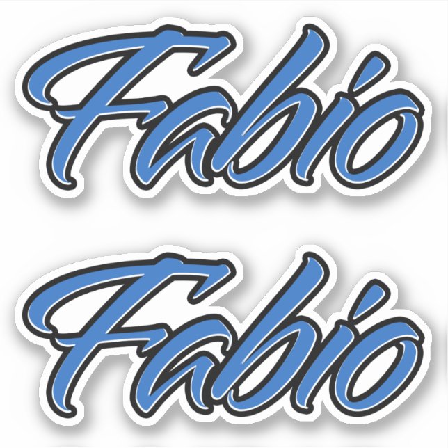 Fabio Name blue Aufkleber Sticker Stickerset (Vorderseite)