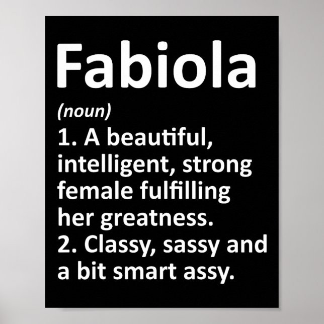 Fabiola Definition Personalisiert Name Funny Chris Poster (Vorne)