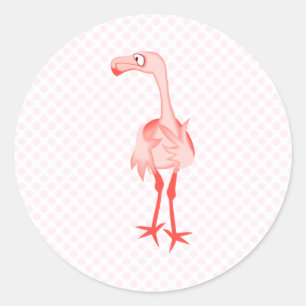 Fabiola Flamingo Runder Aufkleber